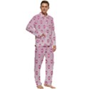 Alien Pattern Pink Men s Long Sleeve Velvet Pocket Pajamas Set View2