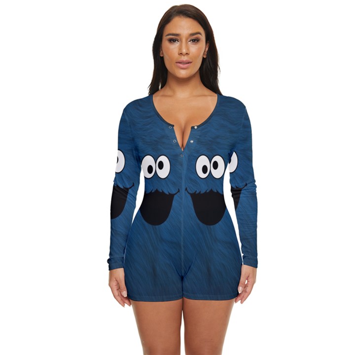 Funny Face Long Sleeve Boyleg Swimsuit