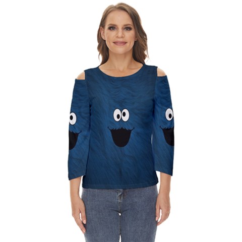 Funny Face Cut Out Wide Sleeve Top by Ket1n9