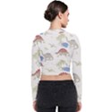 Dinosaur Art Pattern Long Sleeve Zip Up Bomber Jacket View2