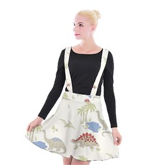 Dinosaur Art Pattern Suspender Skater Skirt