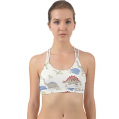 Dinosaur Art Pattern Back Web Sports Bra by Ket1n9