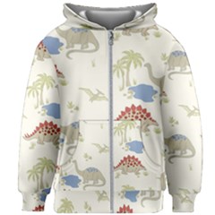 Dinosaur Art Pattern Kids  Zipper Hoodie Without Drawstring by Ket1n9