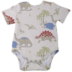 Dinosaur Art Pattern Baby Short Sleeve Bodysuit by Ket1n9