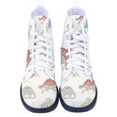 Dinosaur Art Pattern Women s High-top Canvas Sneakers by Ket1n9