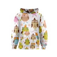 Cute Owls Pattern Kids  Pullover Hoodie by Ket1n9