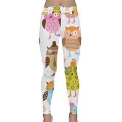 Cute Owls Pattern Classic Yoga Leggings by Ket1n9