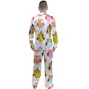 Cute Owls Pattern Men s Long Sleeve Satin Pajamas Set View2