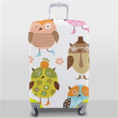 Cute Owls Pattern Luggage Cover (medium) by Ket1n9