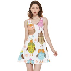 Cute Owls Pattern Inside Out Reversible Sleeveless Dress by Ket1n9