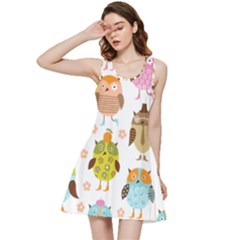 Cute Owls Pattern Inside Out Racerback Dress by Ket1n9