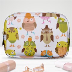 Cute Owls Pattern Make Up Pouch (small) by Ket1n9