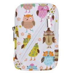 Cute Owls Pattern Belt Pouch Bag (large) by Ket1n9