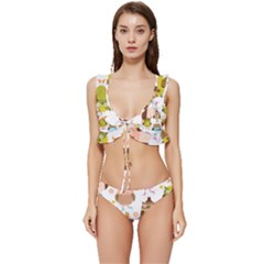 Cute Owls Pattern Low Cut Ruffle Edge Bikini Set by Ket1n9