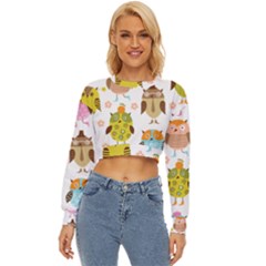 Cute Owls Pattern Lightweight Long Sleeve Sweatshirt by Ket1n9