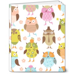 Cute Owls Pattern 8  X 10  Softcover Notebook by Ket1n9