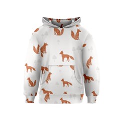 Fox Animal Wild Pattern Kids  Pullover Hoodie by Ket1n9