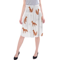 Fox Animal Wild Pattern Midi Beach Skirt by Ket1n9