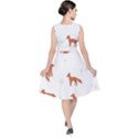 Fox Animal Wild Pattern V-Neck Midi Sleeveless Dress  View2