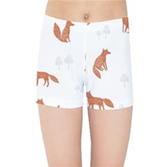 Fox Animal Wild Pattern Kids  Sports Shorts by Ket1n9