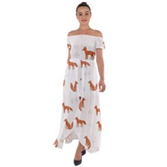 Fox Animal Wild Pattern Off Shoulder Open Front Chiffon Dress by Ket1n9