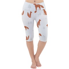 Fox Animal Wild Pattern Lightweight Velour Cropped Yoga Leggings by Ket1n9