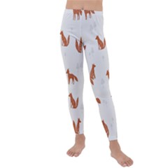 Fox Animal Wild Pattern Kids  Lightweight Velour Leggings by Ket1n9