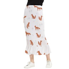 Fox Animal Wild Pattern Maxi Fishtail Chiffon Skirt by Ket1n9