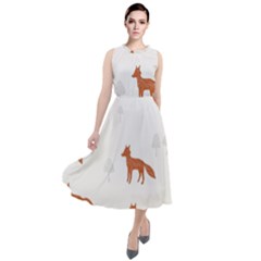 Fox Animal Wild Pattern Round Neck Boho Dress by Ket1n9