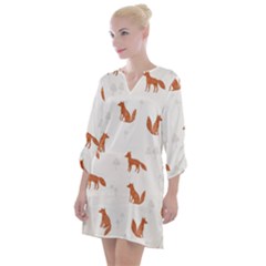 Fox Animal Wild Pattern Open Neck Shift Dress by Ket1n9