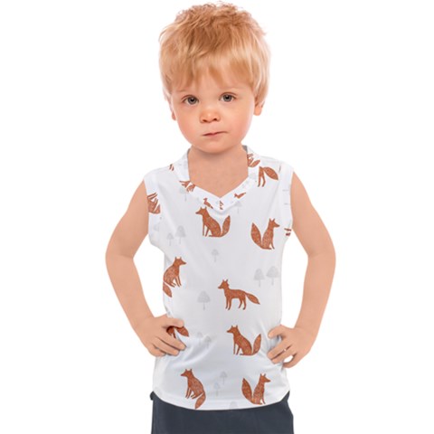 Fox Animal Wild Pattern Kids  Sport Tank Top by Ket1n9