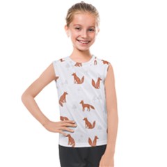 Fox Animal Wild Pattern Kids  Mesh Tank Top