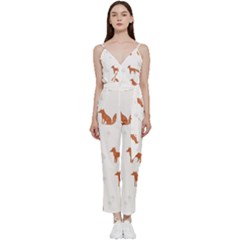 Fox Animal Wild Pattern V-neck Camisole Jumpsuit by Ket1n9