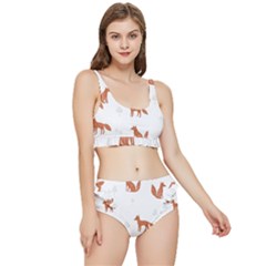 Fox Animal Wild Pattern Frilly Bikini Set by Ket1n9