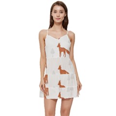 Fox Animal Wild Pattern Short Frill Dress by Ket1n9