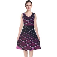 Computer Keyboard V-neck Midi Sleeveless Dress  by Ket1n9