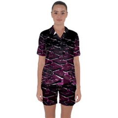 Computer Keyboard Satin Short Sleeve Pajamas Set