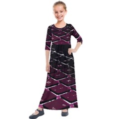 Computer Keyboard Kids  Quarter Sleeve Maxi Dress by Ket1n9