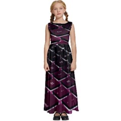 Computer Keyboard Kids  Satin Sleeveless Maxi Dress