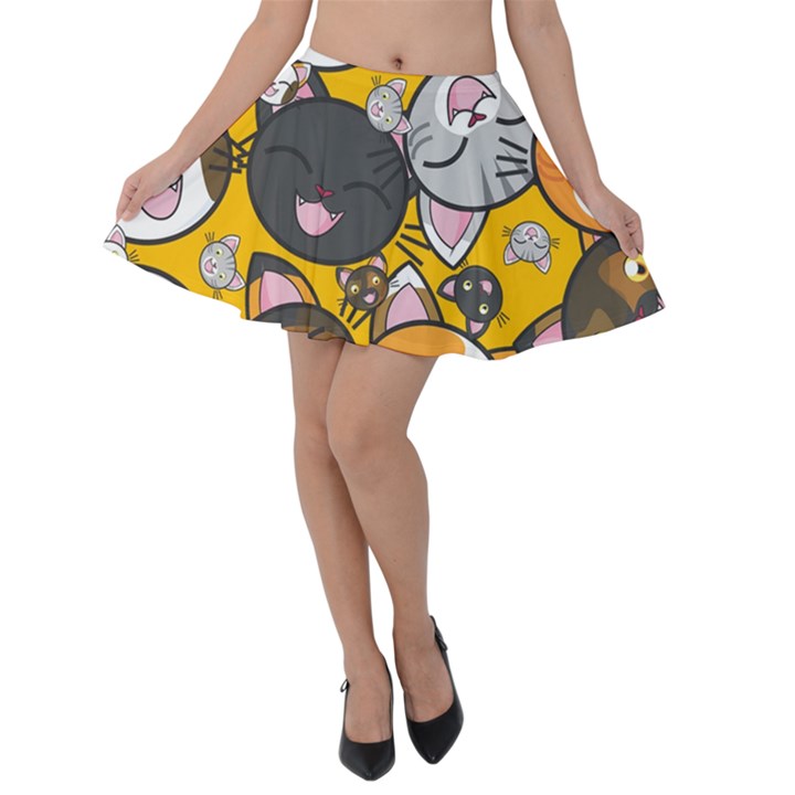 Cats-cute-kitty-kitties-kitten Velvet Skater Skirt