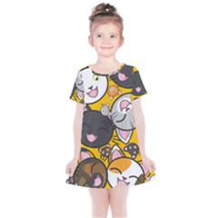 Cats-cute-kitty-kitties-kitten Kids  Simple Cotton Dress by Ket1n9