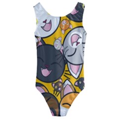 Cats-cute-kitty-kitties-kitten Kids  Cut-out Back One Piece Swimsuit by Ket1n9