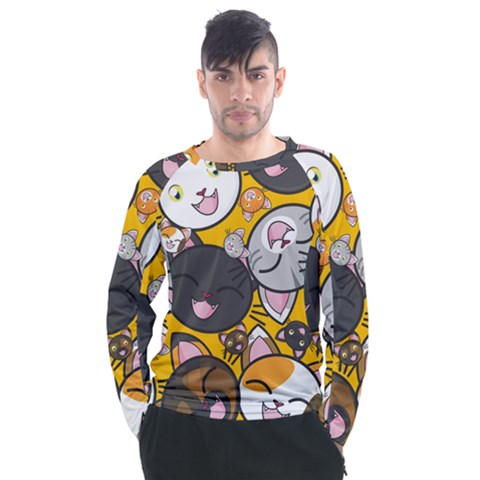 Cats-cute-kitty-kitties-kitten Men s Long Sleeve Raglan T-shirt by Ket1n9