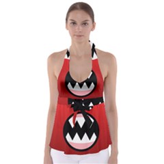 Funny Angry Tie Back Tankini Top by Ket1n9