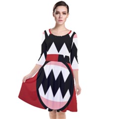 Funny Angry Quarter Sleeve Waist Band Dress by Ket1n9