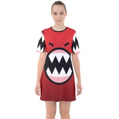 Funny Angry Sixties Short Sleeve Mini Dress by Ket1n9