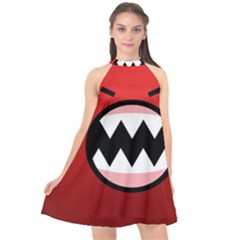 Funny Angry Halter Neckline Chiffon Dress  by Ket1n9