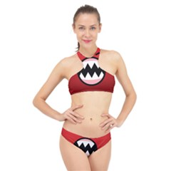 Funny Angry High Neck Bikini Set by Ket1n9