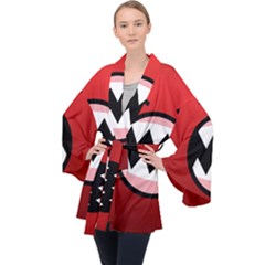 Funny Angry Long Sleeve Velvet Kimono  by Ket1n9