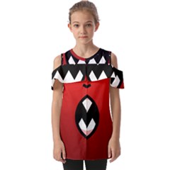 Funny Angry Fold Over Open Sleeve Top by Ket1n9